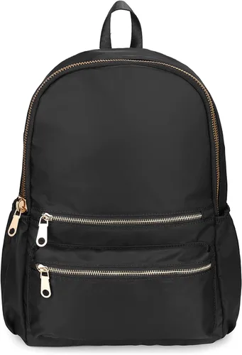 Vista 2 de Uromee Mochila para mujer, bolsa de hombro impermeable de nailon para viaje, 269 negro, Mochilas Daypack