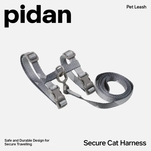 Vista 2 de pidan Cat Harness and Leash Set, Escape Proof Adjustable Kitten Harness for Large Small Cats, Easy Use, Lightweight Soft Walking Travel