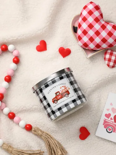 Vista 7 de Regalo de vela para el día de San Valentín, vela perfumada de champán, tarro grande de 3 mechas, 14 onzas, velas de regalo para el día de la boda