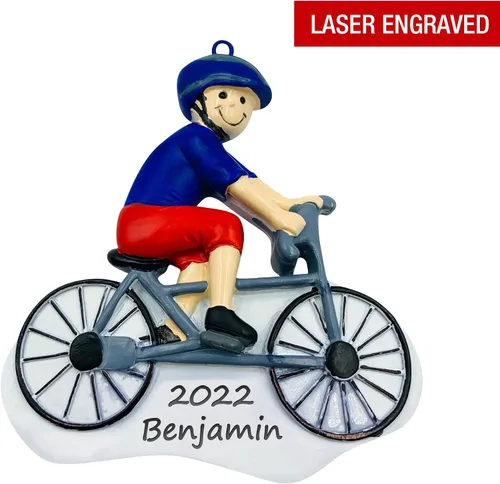 Vista 6 de Adorno de Navidad personalizado para montar en bicicleta