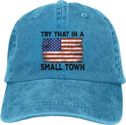 Vista 9 de Gorra de béisbol para hombre, diseño de ciudad pequeña, gorra de béisbol, Azul