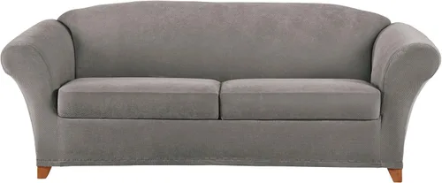 Vista 12 de Sure Fit Home Décor Funda Elástica de Piqué para Cojín Box de Otomana de Gran Tamaño de Una Pieza, Ajuste Elástico, Poliéster/Spandex, Lavable a