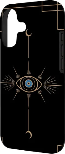 Vista 2 de Minimal Half Moon Blue Evil Eye Galaxy Space Spiritual Gift Case for iPhone 17