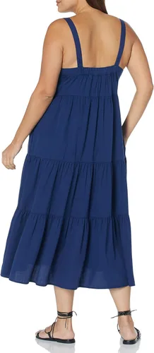 Vista 5 de The Drop - Vestido suelto y largo modelo Britt, maxivestido en capas, para mujer