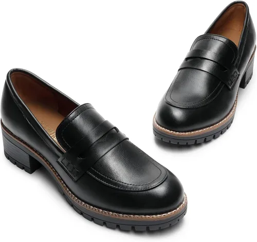 Vista 5 de DREAM PAIRS Womens Loafers, Slip On Platform Chunky Penny Heeled Loafers for Women Dressy and Work, Womens Business Casual Shoes