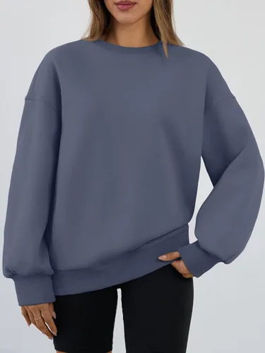 Vista 2 de Trendy Queen - Sudaderas para mujer, sudaderas con capucha de gran tamaño, cuello redondo, suéteres cómodos para otoño e invierno, ropa a la moda