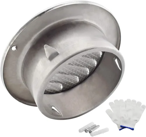 Vista 4 de SDTC Tech Cubierta redonda de rejilla de ventilación de aire de 3 pulgadas de acero inoxidable con rejilla de ventilación de pared con malla