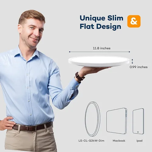 Vista 7 de BLNAN Lámpara de techo LED regulable con control remoto, 12 pulgadas, 3000 K-6500 K, color de luz ajustable, moderna lámpara de techo ultrafina