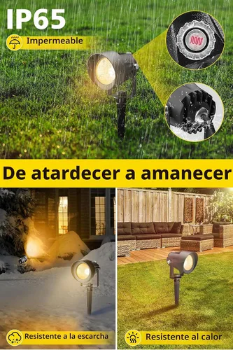 Vista 6 de T-SUN Iluminación exterior del atardecer al amanecer, luces de poste de bandera con fotocélula de encendido y apagado automático, impermeables, LED