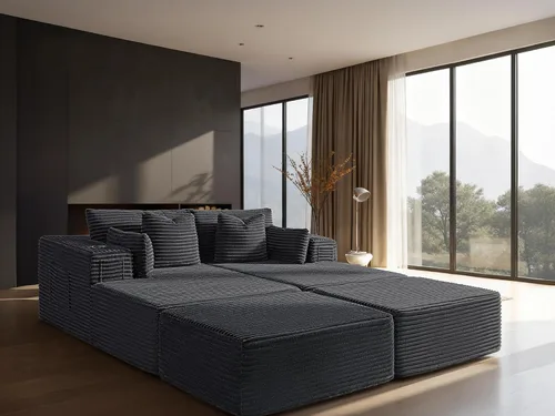 Vista 136 de Sofá modular de gran tamaño de 108 pulgadas, cómodo sofá deshuesado en forma de U para sala de estar, asientos extra profundos, sin montaje, sofá