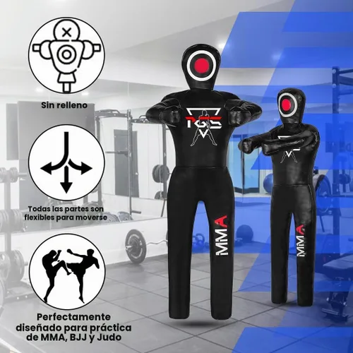 Vista 4 de PGS Grappling Dummy - Socio de entrenamiento de lucha libre sin relleno, BJJ, MMA, judo y karate, saco de boxeo de vinilo duradero para práctica