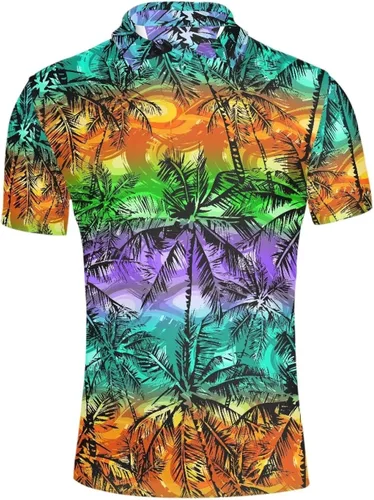 Vista 44 de HUGS IDEA Camiseta casual retro para hombre, diseño de calavera de manga corta Nota musical de hoja de otoño