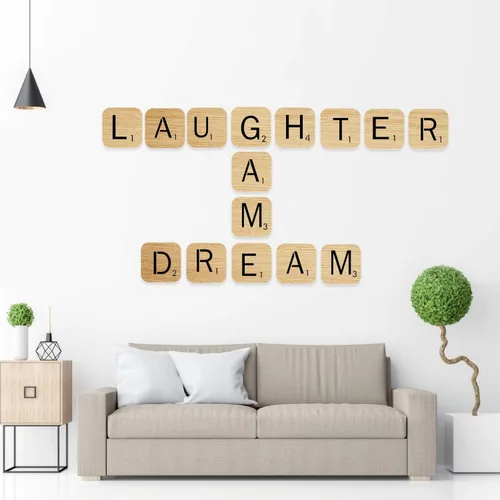 Vista 5 de 26 plantillas de letras Scrabble, letras reutilizables para decoración de pared, manualidades, pintura y nombres de familia (3 pulgadas)