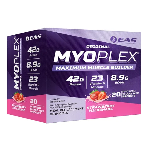 Vista 12 de EAS Original Myoplex Maximum Muscle Builder, mezcla de proteínas de reemplazo de comidas, mezcla de proteínas de calidad, 1.48 oz de proteína, 20