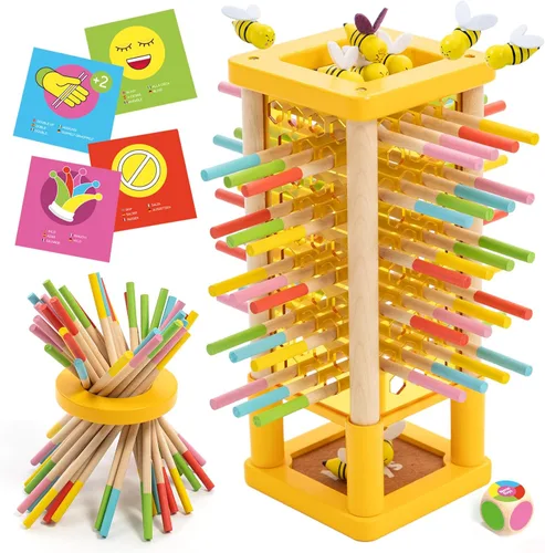 Vista 8 de Nene Toys BALLFALL - Juego de mesa de madera Montessori para niños de 3 a 9 años - Juguete educativo para habilidades motoras finas y pensamiento