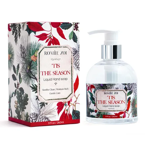 Vista 10 de ROMIIE ZOI Jabón líquido para manos de Navidad con caja de regalo - 260ml / 9 fl. Oz - Paquete de variedad de 3