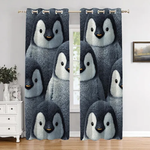 Vista 46 de Cortinas opacas de poliéster multicapa para ventanas de padre e hijo, 2 unidades, 26 x 24 pulgadas