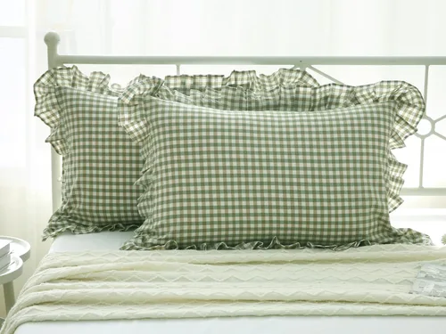 Vista 31 de Fundas de almohada cuadradas a cuadros en blanco y negro con volantes, fundas de almohada a cuadros, fundas de almohada de gingham, fundas