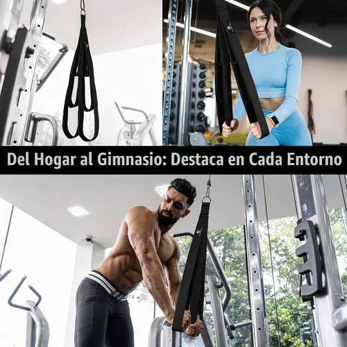 Vista 7 de EVMT - Cuerda de cuerpo total de 27 pulgadas y 20 pulgadas para máquina de cable, accesorios de tracción LAT, cuerda de tríceps resistente