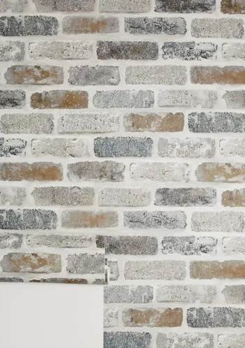 Vista 6 de NextWall - Papel pintado de ladrillo sintético lavado, de pelar y pegar