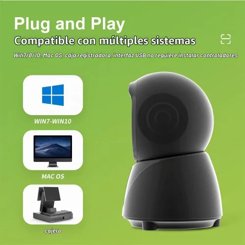 Vista 6 de YANZEO Escáner de código de barras YS860 2D/1D lector de código de barras de escritorio manos libres QR Escáner de código de barras Plug and Play