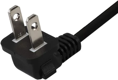 Vista 4 de Cable de alimentación de TV, 12 pies/12.0 ft de doble ángulo (ángulo tipo L) IEC 320 C7 a Nema 1-15P cable de alimentación de CA, NISPT-2 18AWG 2