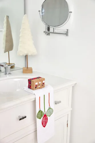 Vista 5 de Mud Pie White Dot - Mesa para árbol de Navidad, tamaño grande