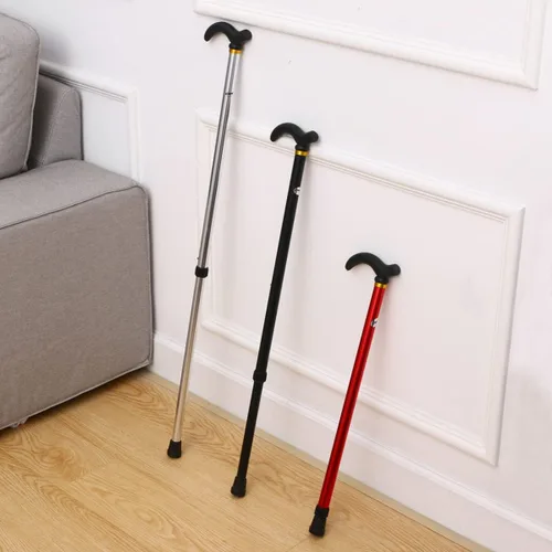 Vista 9 de Tofficu Bastón para caminar de aleación de aluminio de altura ajustable, diseño ligero y retráctil para personas mayores y ancianos, color negro
