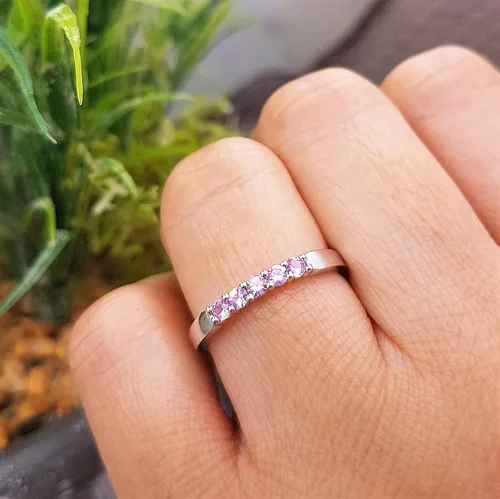 Vista 168 de Dazzlingrock Collection Anillo de boda redondo de 5 piedras preciosas o diamantes para mujer en oro macizo de 10 K/14 K/18 K