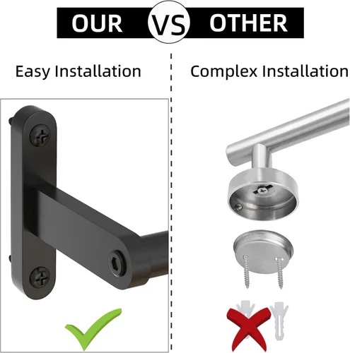 Vista 3 de KLJKPA Toallero de baño de 16 pulgadas, toallero para baño montado en la pared, moderno y resistente soporte para toallas de mano de acero Negro