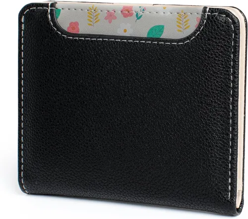 Vista 7 de Billetera pequeña para mujer, con bloqueo RFID, de piel, plegable, para tarjetas de crédito, con ventana de identificación, con cremallera, bolsillo