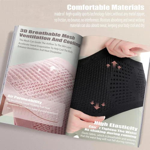 Vista 5 de Cinturón Delgado de Correr para Hombres y Mujeres, Riñonera de Correr, Soporte de Teléfono para Correr, Bolsa de Cintura, Bolsa de Almacenamiento