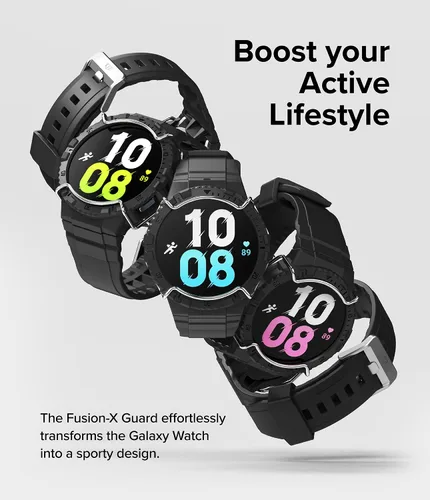 Vista 3 de Ringke Fusion-X Guard [correa + funda] compatible con Samsung Galaxy Watch 5/4 de 1.732 in con correa, resistente a los golpes, funda resistente a