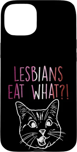 Vista 9 de Lesbians Eat What Sorprised Cat Funny LGBT Gay Pride - Carcasa para iPhone 16