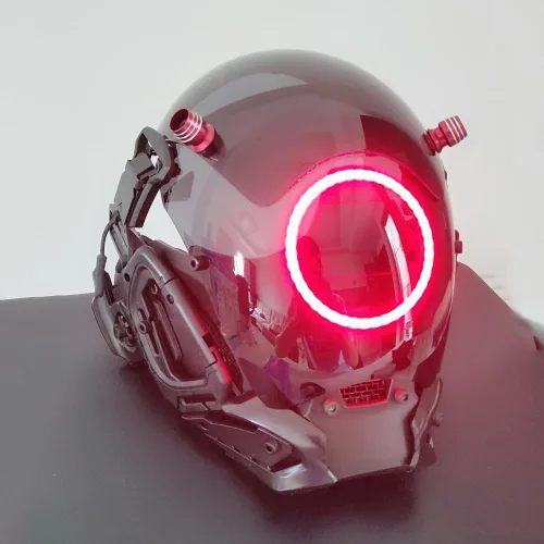 Vista 8 de Máscara punk cosplay para hombres y mujeres, máscara tecnológica futurista, máscara de cosplay de Halloween, accesorios para fiestas y festivales