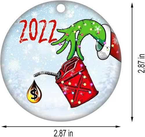 Vista 2 de Divertido adorno para árbol de Navidad de gas 2022, adornos de árbol de Navidad de gas aspirado, accesorios divertidos de cerámica para colgar