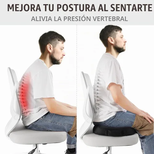 Vista 4 de WAOAW Cojín de asiento, cojines para silla de oficina, almohada para asiento largo de automóvil, almohadilla de espuma viscoelástica para espalda