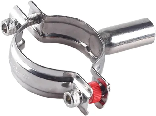 Vista 3 de Abrazadera de soporte de tubería de acero inoxidable, 2 piezas de soporte de tubo de anillo de suspensión, ajuste de abrazadera de tubo
