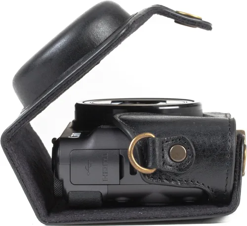 Vista 3 de MegaGear MG1176 Canon PowerShot SX740 HS, SX730 HS Ever Ready Funda De Cuero Genuino Con Correa - Negro