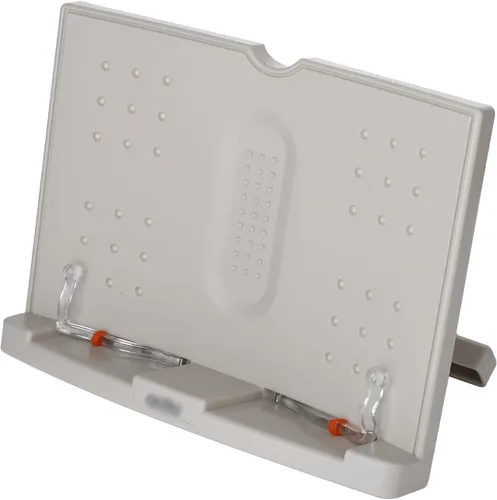 Vista 7 de TOMYEUS Soporte portátil para tablet, soporte ajustable para libros con clips de página para libros de texto gruesos, documentos, recetas, 10 x 8