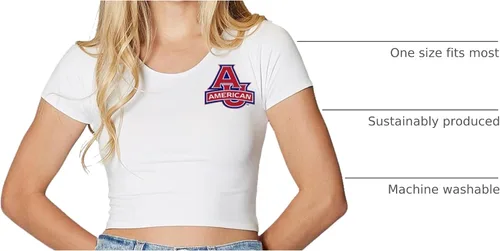 Vista 71 de Lojobands Camiseta corta ajustada para mujer, hecha en Estados Unidos, talla única