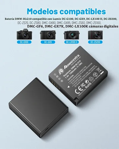 Vista 3 de Paquete de 2 baterías DMW-BLG10 DMW-BLG10PP DMW-BLE9 de 1500 mAh