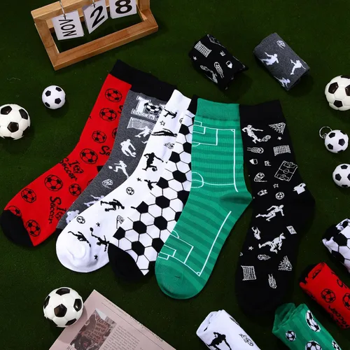 Vista 5 de 6 pares de calcetines divertidos de béisbol, fútbol, golf, voleibol, música, para mujeres y hombres, novedosos calcetines deportivos para regalar