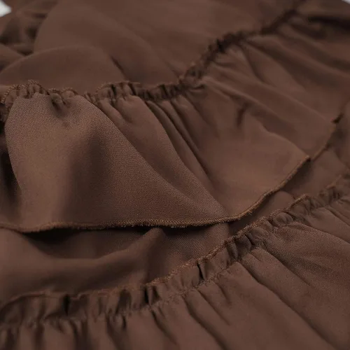 Vista 6 de Disfraz victoriano steampunk para mujer, falda de espectáculo alto y bajo