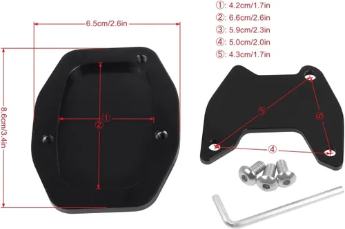 Vista 3 de SCUUBE Para Honda NC750X 2021-2023 NC750 X motocicleta CNC pie lateral soporte ampliador placa soporte placa ampliadora almohadilla lateral Negro