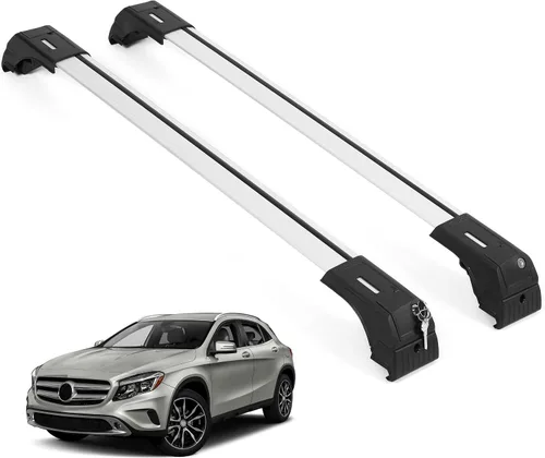 Vista 11 de ERKUL Barras transversales de techo resistentes de 220 libras para Mercedes GLA 2014-2020 Soportes de metal sólido Barras transversales de Negro