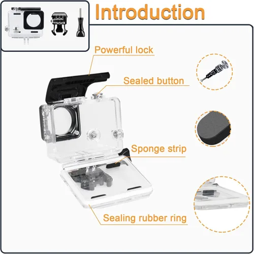 Vista 5 de Carcasa impermeable para GoPro Hero 4 3 Plus, carcasa protectora de buceo subacuático con soporte para Go Pro Hero4 3+ Kit de accesorios de cámara
