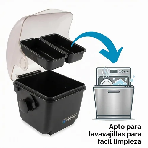 Vista 9 de San Jamar Mini barra de condimentos de cúpula con 2 compartimentos con tapa de cúpula para cocina, bar y restaurantes, plástico, 1 cuarto de galón
