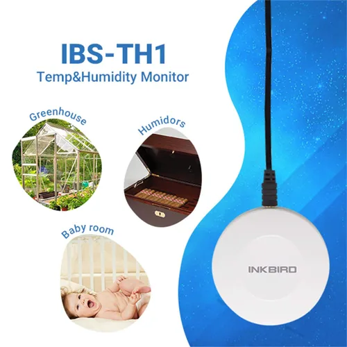 Vista 6 de Inkbird Termómetro e higrómetro Registrador de datos con sensor inteligente con sonda externa impermeable imán para Android e iOS