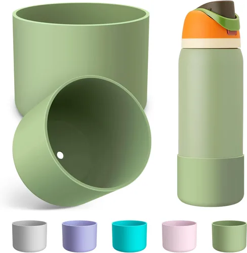 Vista 39 de 2 botas de silicona para botella de agua Owala de 24 onzas, 32 onzas, 40 onzas, funda protectora antideslizante para botellas de agua de acero